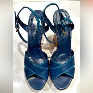 Sergio Rossi cork wedge sandals